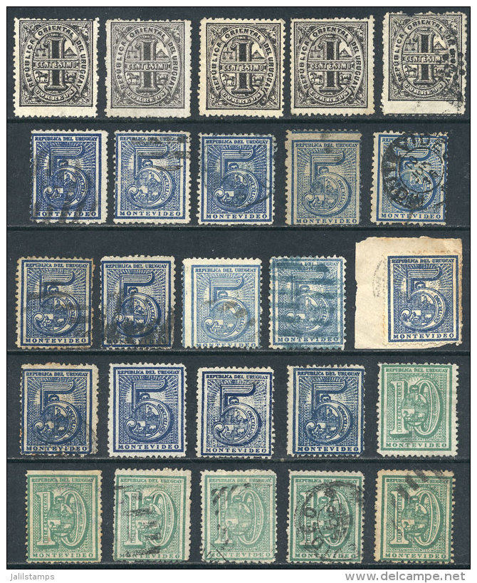 Sc.34/38, Lot Of Perforated, Used And Mint (most Without Gum) Stamps, General Quality Is Fine To Very Fine, Perfect... - Uruguay