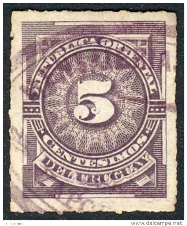 Yv.61, With An Extremely Rare Violet Oval Cancel: "MENSAJER&Iacute;AS  . . . ZAPO . . . ", Unknown, VF Quality,... - Uruguay