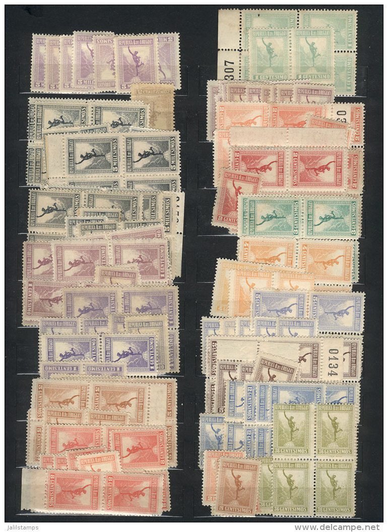 Stock Somewhat Disorganized Of Hundreds Of Stamps And Sets, Including Much 'back Of The Book' Material, Fine To... - Uruguay