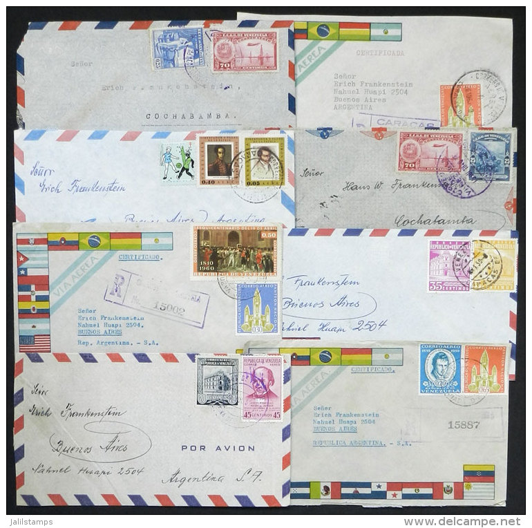 19 Covers With Interesting Postages Sent To Argentina, Very Fine Quality, LOW START. - Venezuela