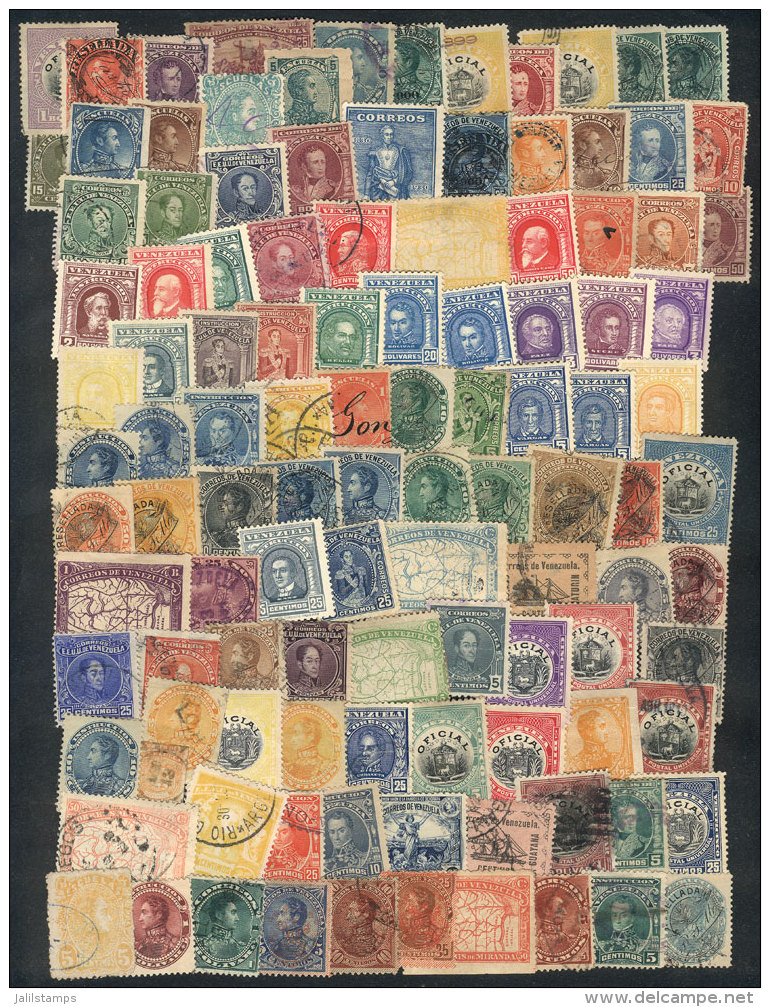 Lot Of Old Stamps, A Careful Review Will Surely Reveal Varieties, Interesting Shades, Good Cancels Etc. Yvert... - Venezuela