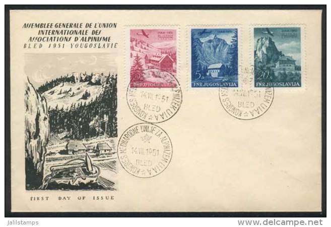 Yvert 42/44, 1951 Alpinism Congress, On A First Day Cover, VF Quality! - Andere & Zonder Classificatie