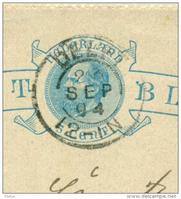 Nederland - 1894 - 7,5 Cent Hangend Haar Op Postblad Van Delft Naar Hagen / Duitsland - Briefe U. Dokumente