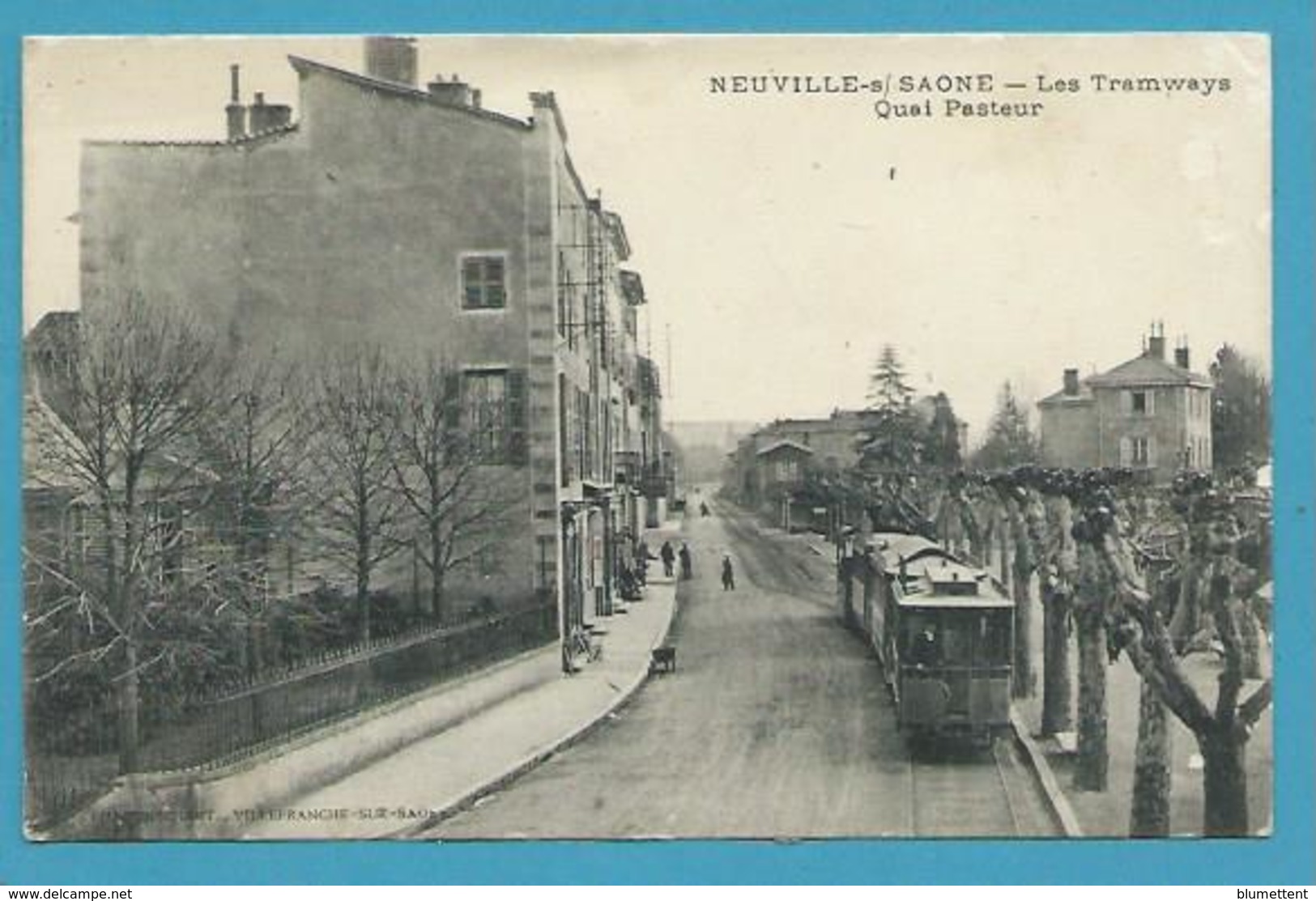 CPA Chemin De Fer Tramway Train Quai Pasteur NEUVILLE S/ SAÔNE 69 - Neuville Sur Saone