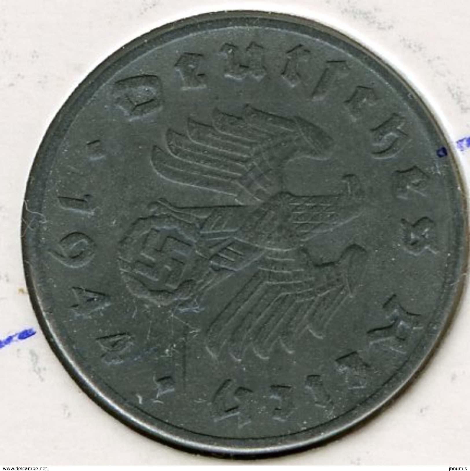 Allemagne Germany 1 Reichspfennig 1944 E Désaxée 60° Drehung Rar J 369 KM 97 - 1 Reichspfennig