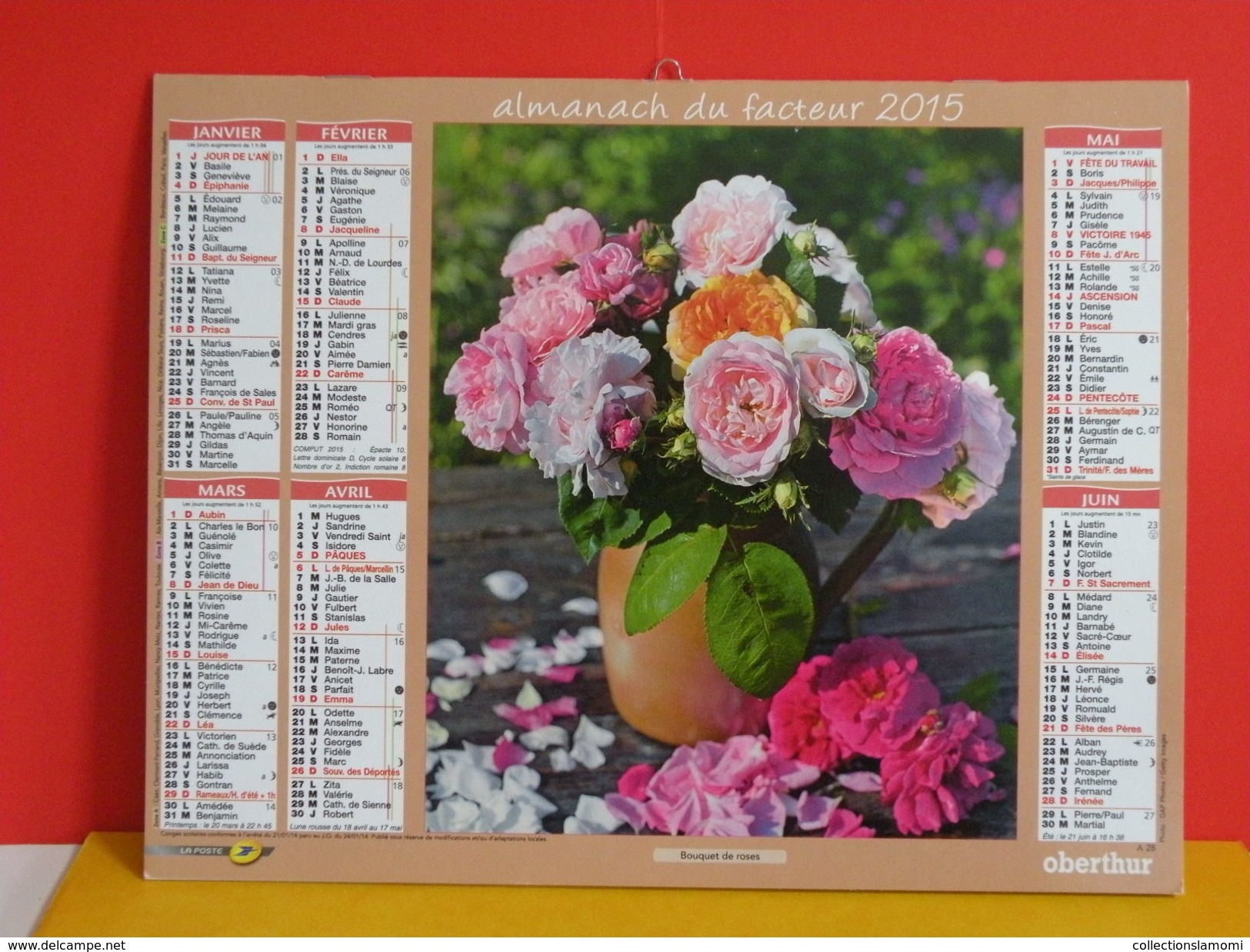 Calendrier Oberthur > Bouquest De Fleurs - Almanach Facteur 2015 Comme Neuf - Grand Format : 2001-...