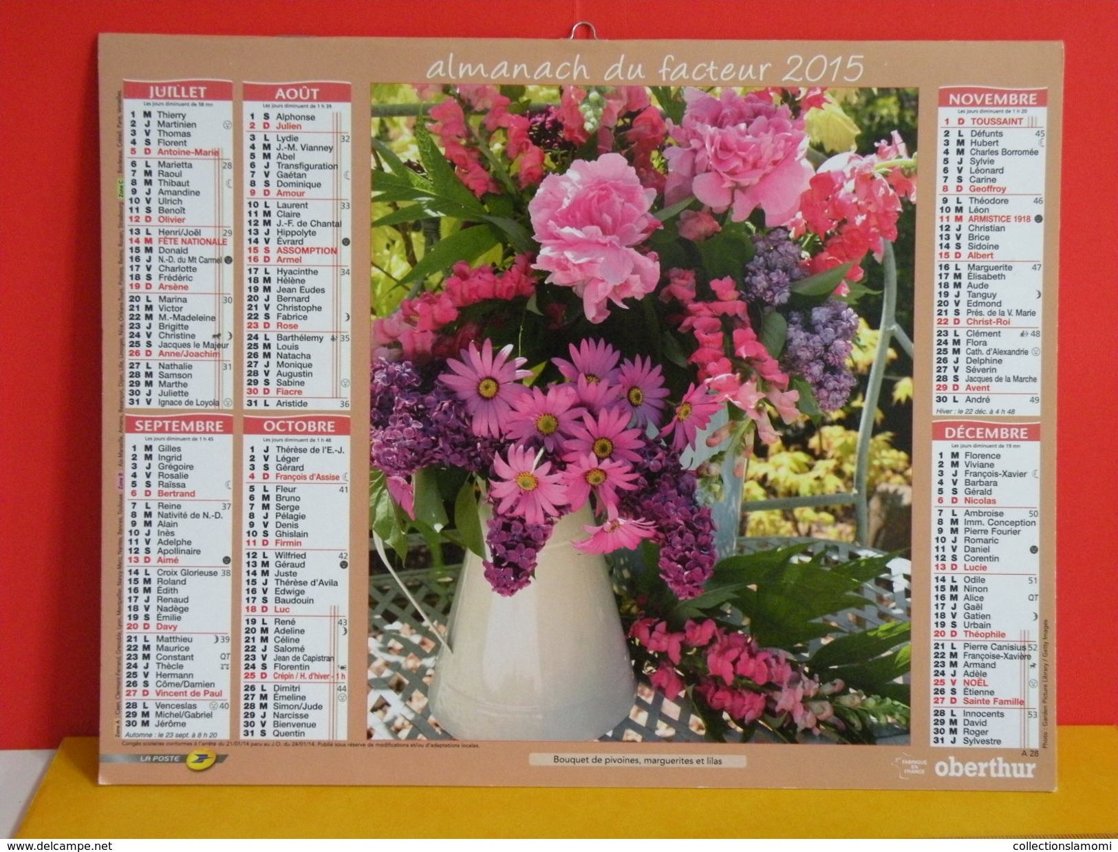 Calendrier Oberthur > Bouquest De Fleurs - Almanach Facteur 2015 Comme Neuf - Grand Format : 2001-...