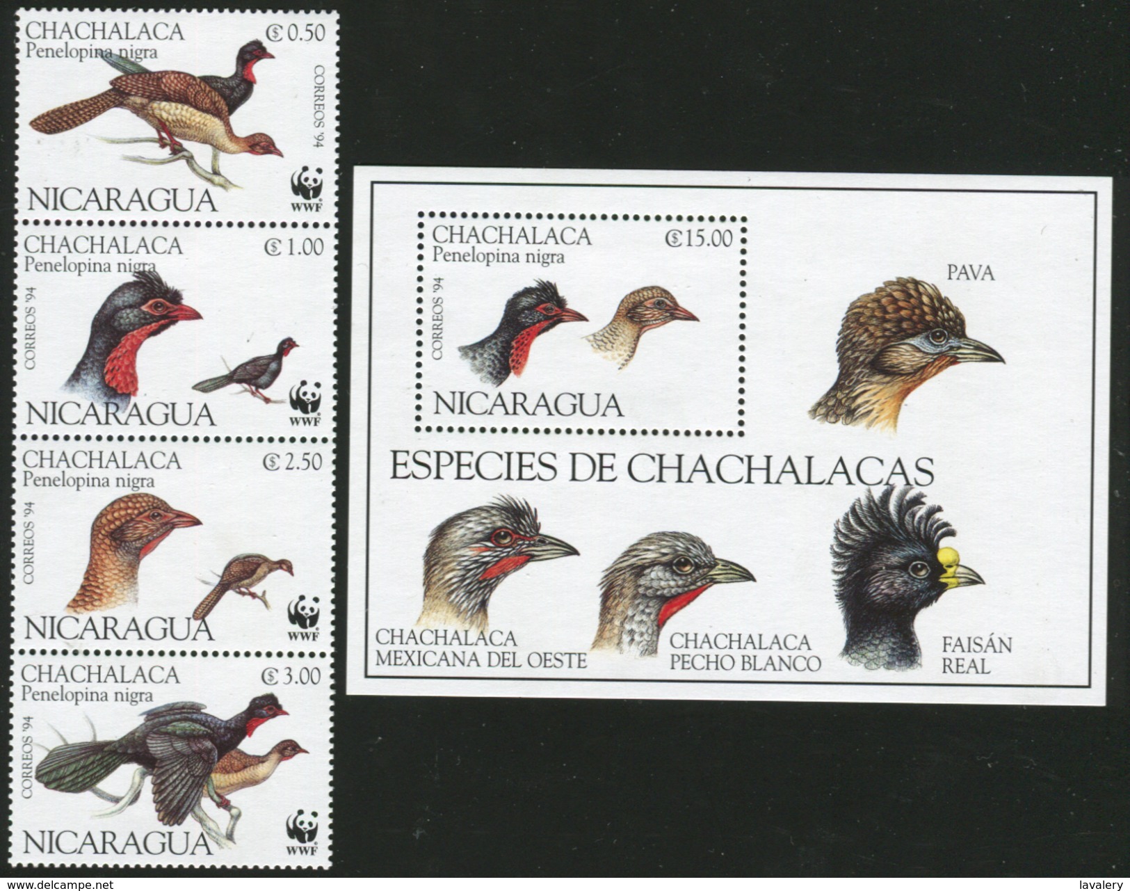 NICARAGUA 1994 WWF Bird Heads Birds Animals Fauna MNH - Other & Unclassified