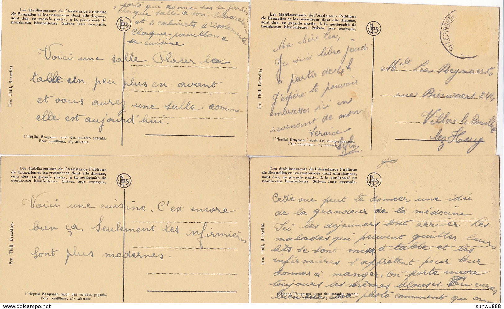 Hôpital Brugmann (Lot De 4 Cartes) Animée, Médecine, Réfectoire,salle Des Malades... - Salud, Hospitales