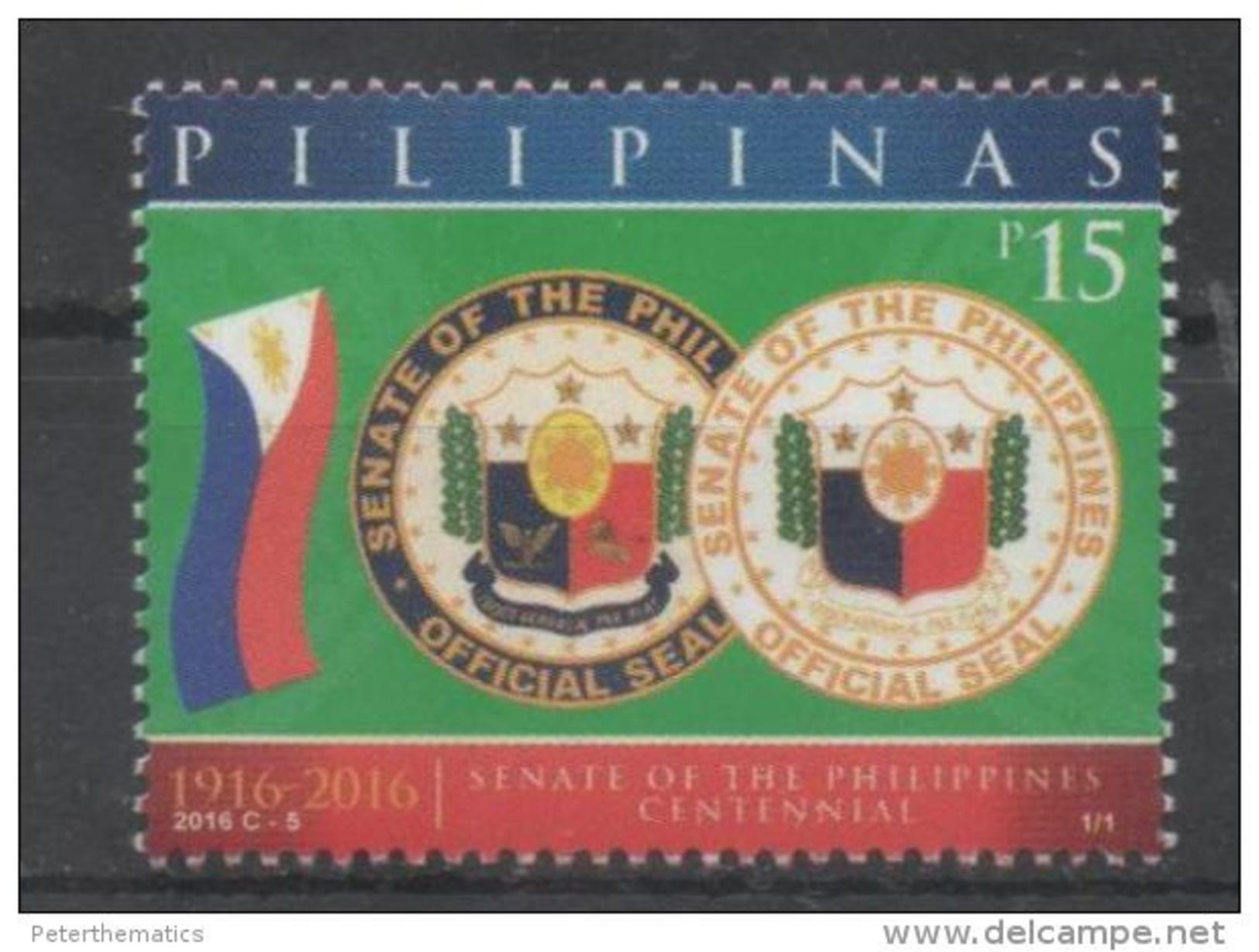 PHILIPPINES, 2016, MNH, SENATE OF THE PHILIPPINES, SEAL, FLAGS  1v - Stamps