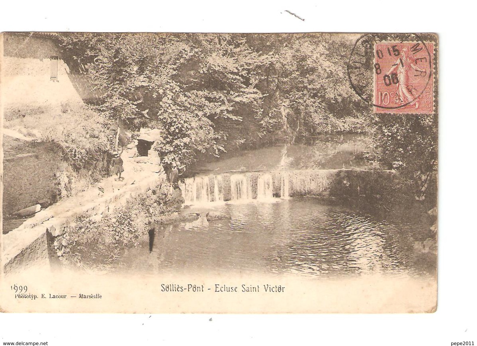 CPA 83 SOLLIES PONT Ecluse Saint Victor  1908 Vue Peu Commune - Sollies Pont