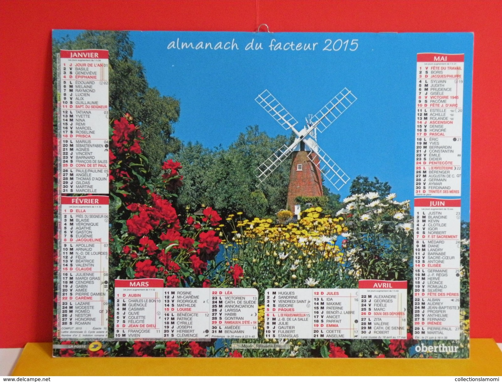 Calendrier Oberthur > Moulin Et Moulin à Vent Royaume Uni,  - Almanach Facteur 2015 Comme Neuf - Groot Formaat: 2001-...
