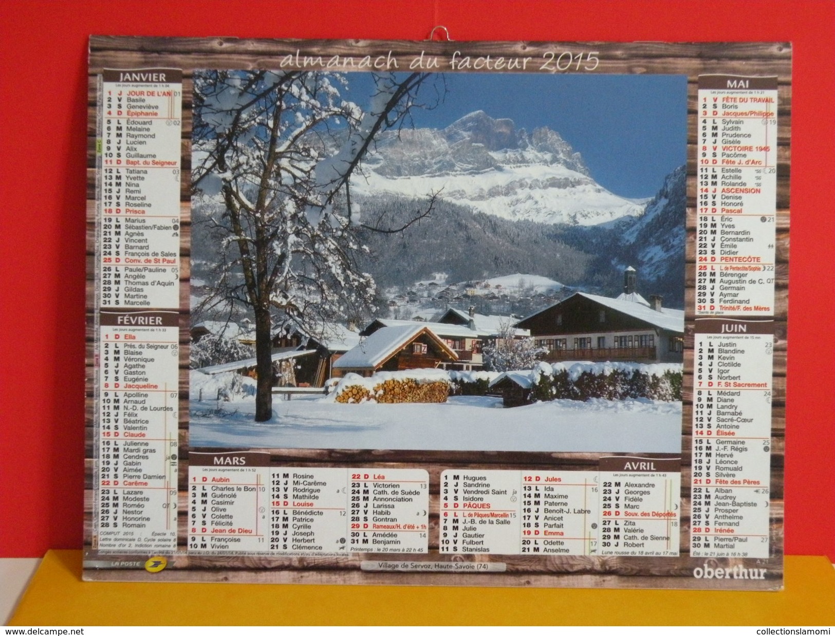 Calendrier Oberthur > Village De Servoz Et Chamonix, Haute Savoie 74, - Almanach Facteur 2015 Comme Neuf - Grand Format : 2001-...