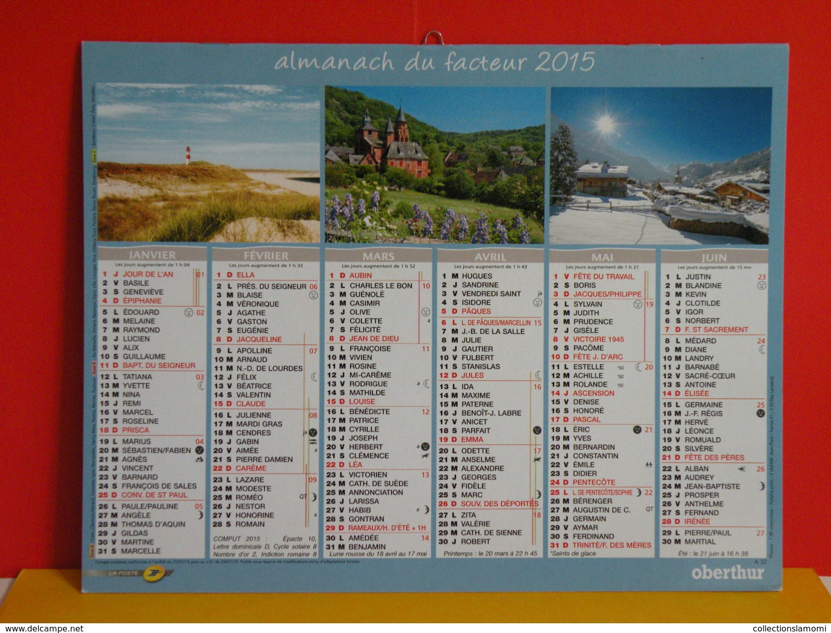 Calendrier Oberthur > Paysage De Mer Et Montagne - Almanach Facteur 2015 Comme Neuf - Grand Format : 2001-...