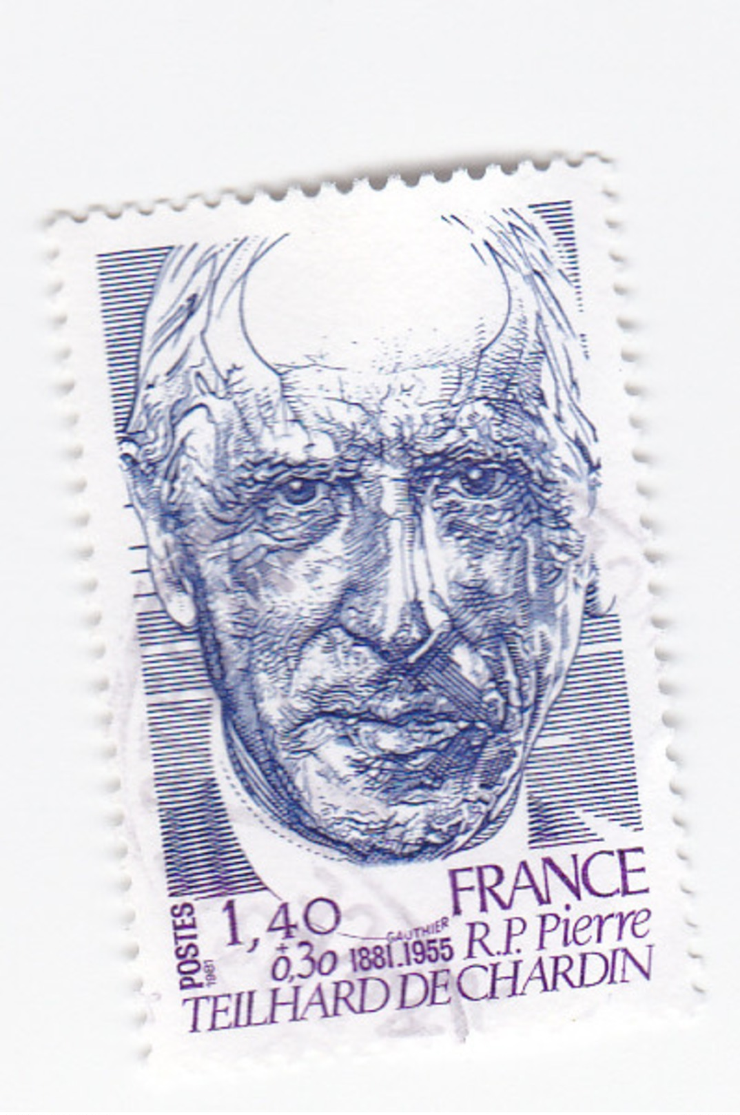 1,40 +0,30 FRANC - Centenaire De Pierre TEILHARD De CHARDIN - 1881-1965 - 1980-1989