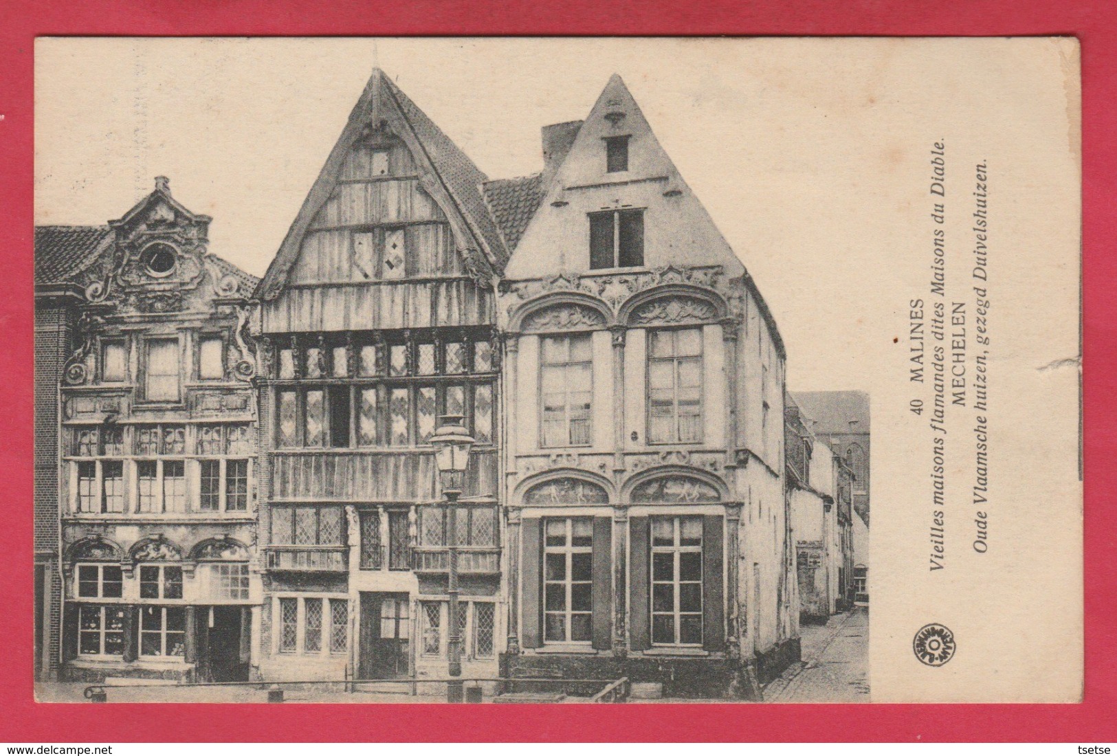 Mechelen - Oude Vlaamsche Huizen , Gezegd Duivelshuizen - 1921 ( Verso Zien ) - Malines