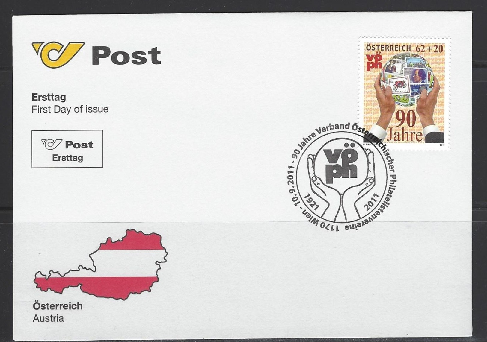 ÖSTERREICH - FDC Mi-Nr. 2954 - 90 Jahre Verband Österreichischer Philatelistenvereine (VÖPH) - FDC