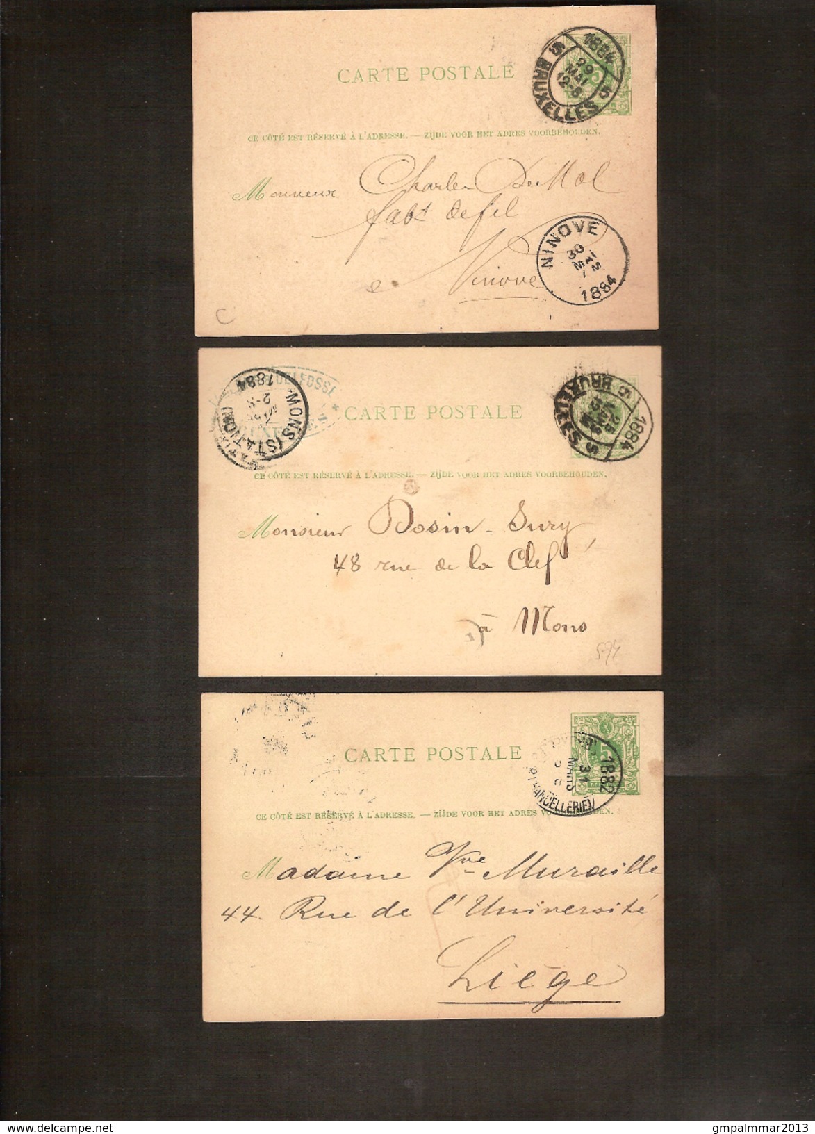 Lot Postkaarten Allen Met Medaillon Stempels ; Liggende Leeuw (8x) , LEOPOLD II Uitgifte 1869 (2x) En Wapenschild (3x) ! - Collections