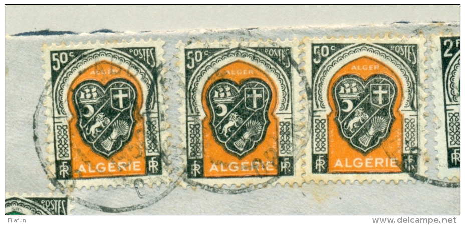 Algerie - 1950 - 10 Stamps On Cover To Ostende / België - Algerije (1962-...)