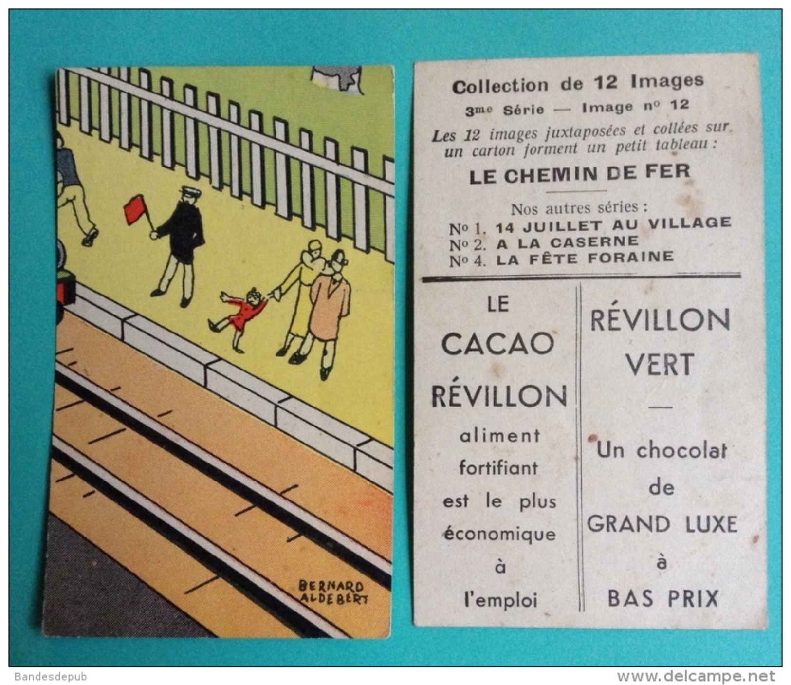 Chocolat Revillon Chromo Image Chemin De Fer Gare Rails Train - Revillon