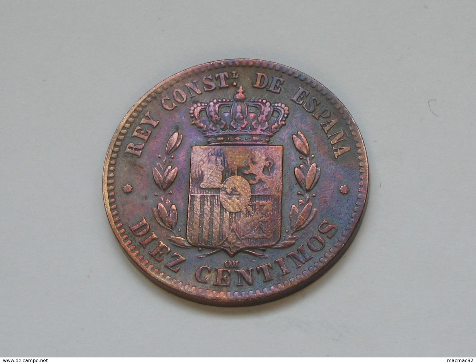 Spain - Espagne - 10 Centimos 1877 - Alfonso XII  ****  EN ACHAT IMMEDIAT  *** - Autres & Non Classés