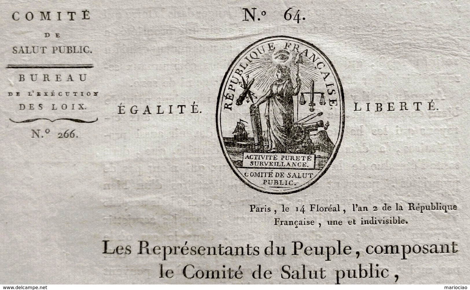 D-FR Révolution 1794 Comité De Salut Public Vente Biens D&rsquo;Emigrés Signé ROBESPIERRE Etc. - Documents Historiques