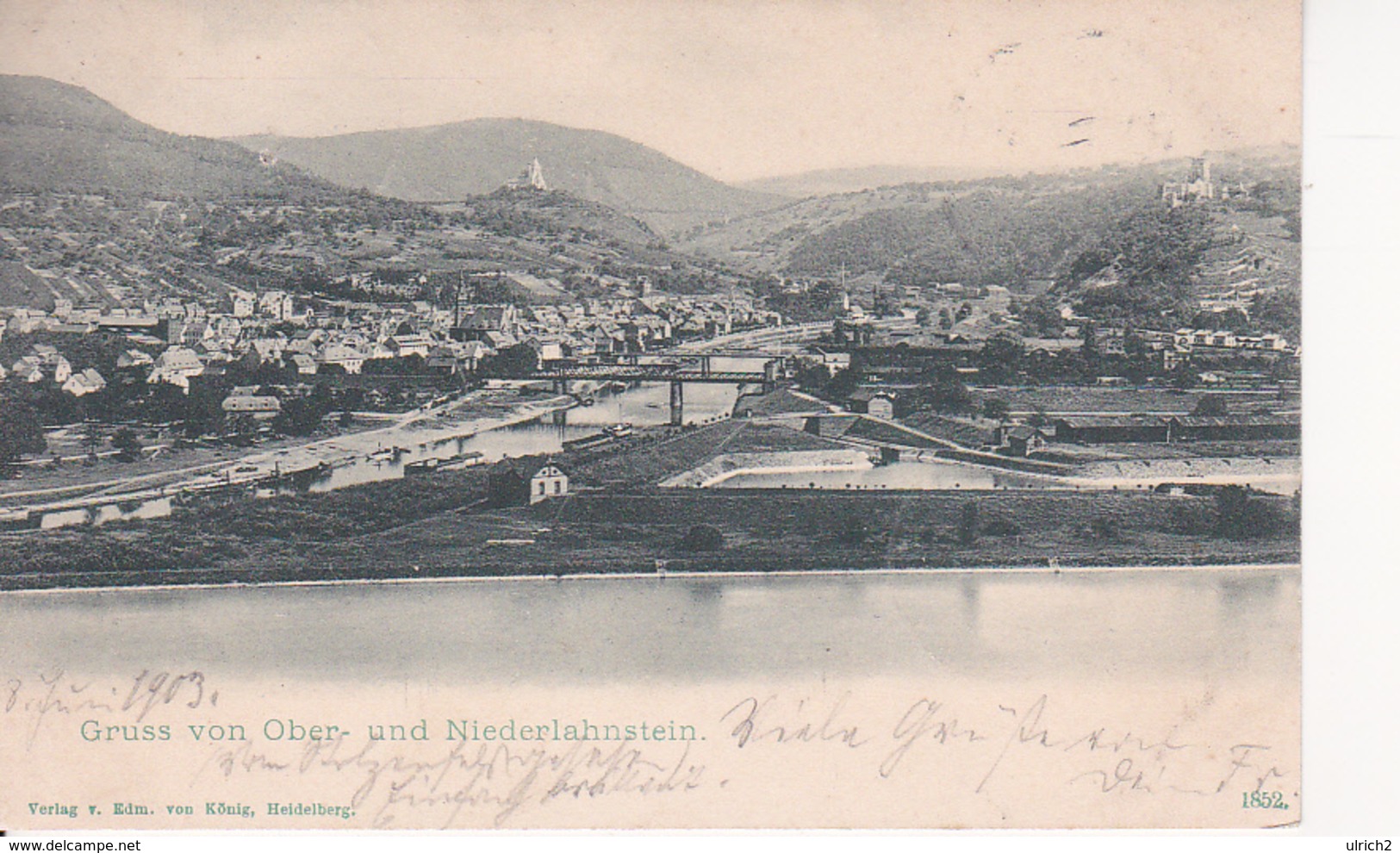 AK Gruss Von Ober- Und Niederlahnstein - 1903 (26666) - Lahnstein