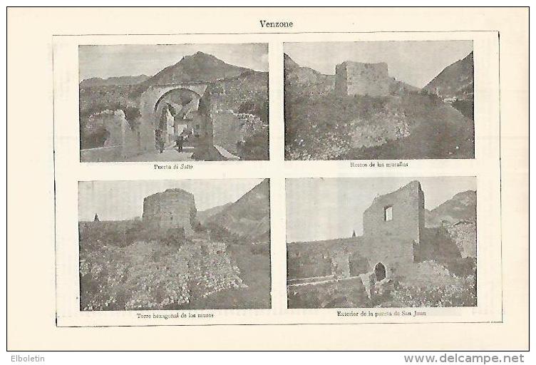 LAMINA ESPASA 17534:  Vistas De Venzone Italia - Altri & Non Classificati