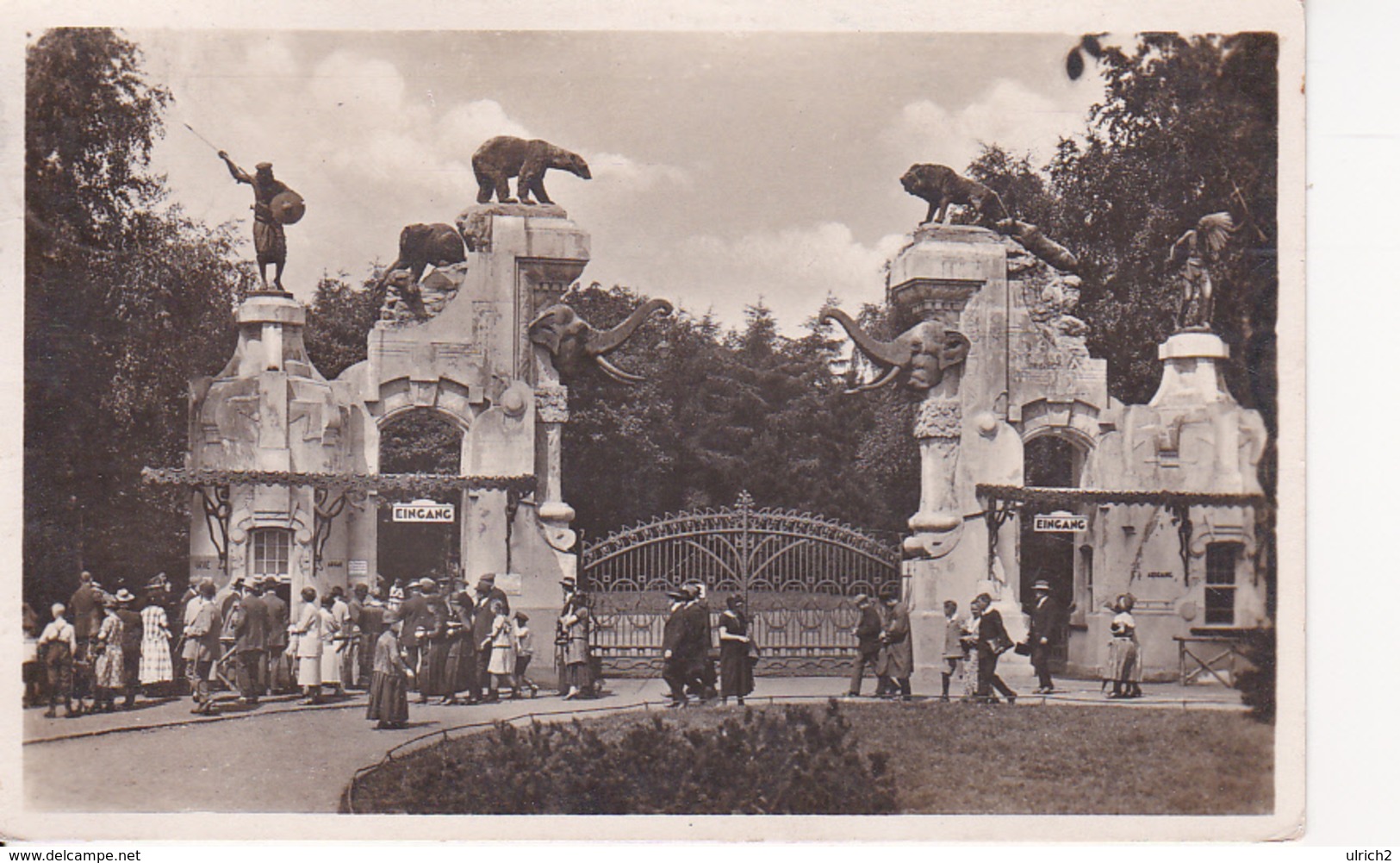 AK Hamburg - Carl Hagenbeck's Tierpark - Haupteingang - Altona-Stellingen - 1934 (26673) - Stellingen