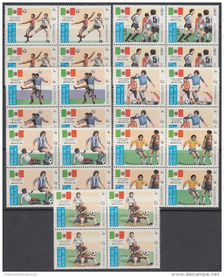 F-EX3357 LAO LAOS 1985 MNH WORLD SOCCER CUP MEXICO. COPA MUNDIAL DE FUTBOL. BLOCK 4. - Laos