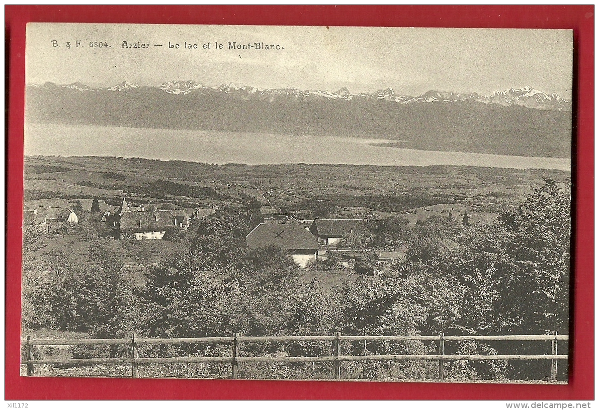 PRI-26  Arzier, Le Léman Et Le Mont-Blanc. Cachet Militaire Ecole De Recrues En 1913 - Arzier-Le Muids