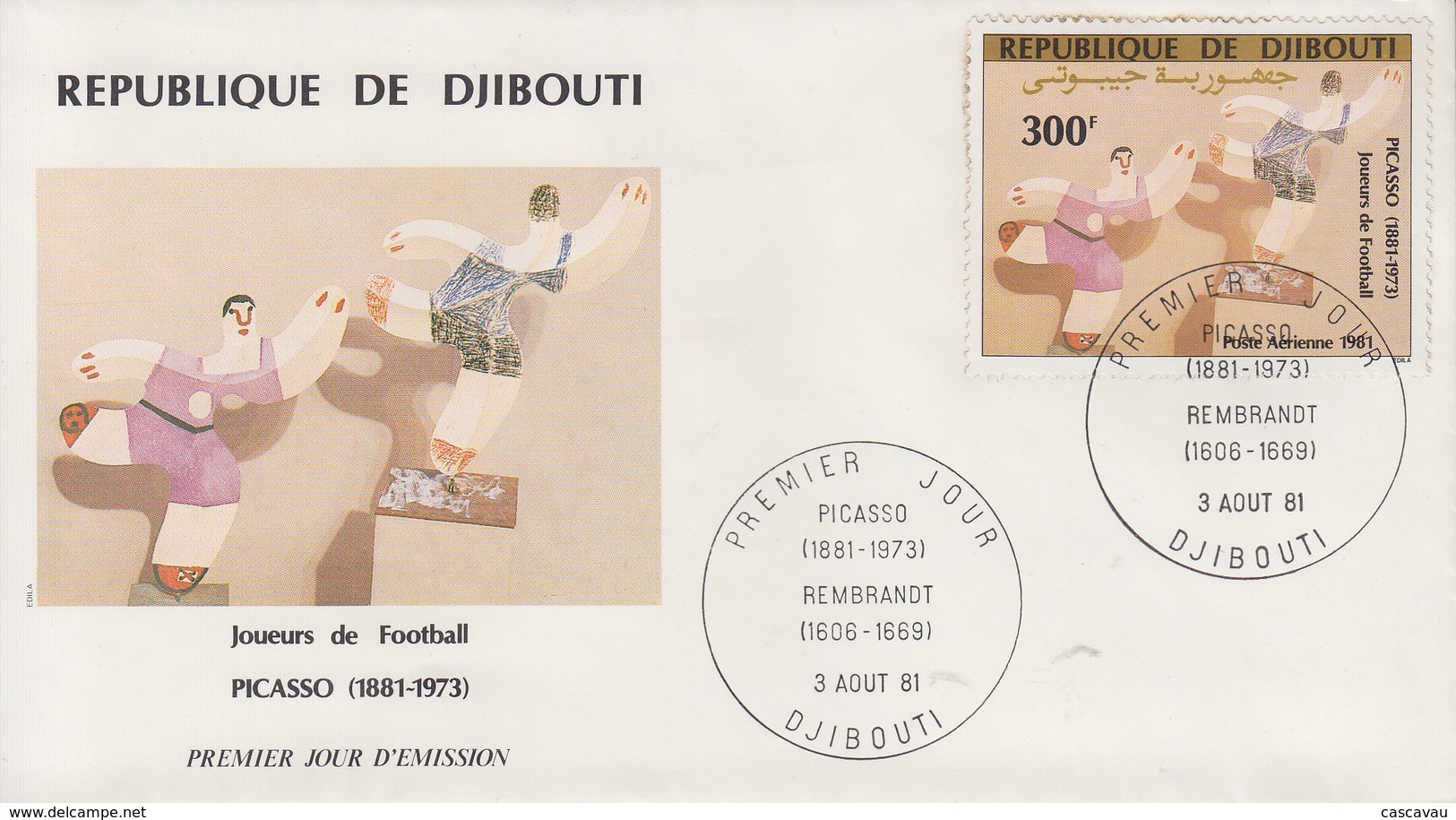 Enveloppe  FDC  1er  Jour    REPUBLIQUE   De   DJIBOUTI    Oeuvre  De   PICASSO    1981 - Djibouti (1977-...)