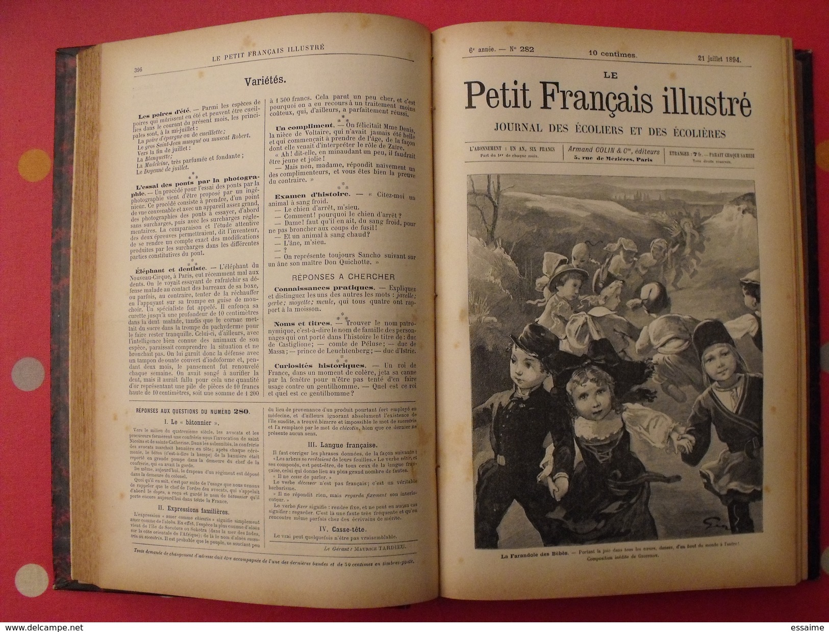 Le Petit Français Illustré. Reliure 1894-1895, N° 267 à 318 (52 N°). Belles Illustrations. Savant Cosinus Christophe - Autre Magazines