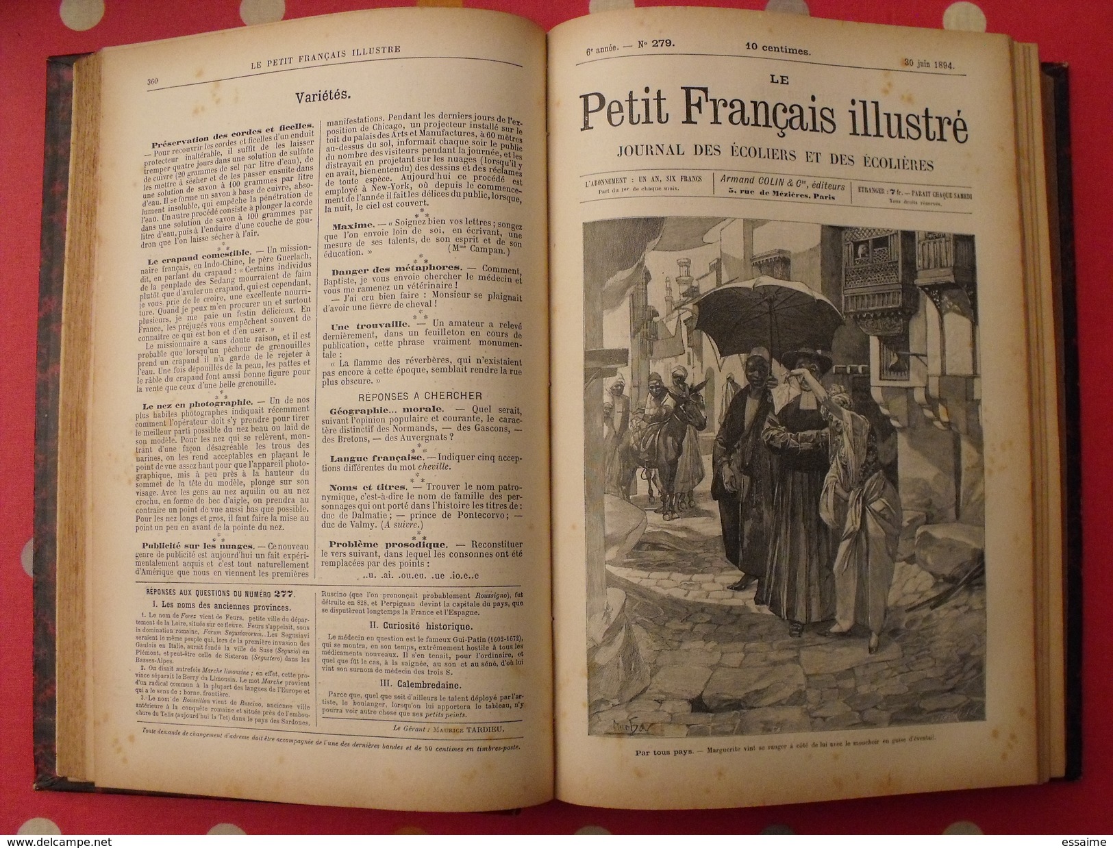 Le Petit Français Illustré. Reliure 1894-1895, N° 267 à 318 (52 N°). Belles Illustrations. Savant Cosinus Christophe - Autre Magazines