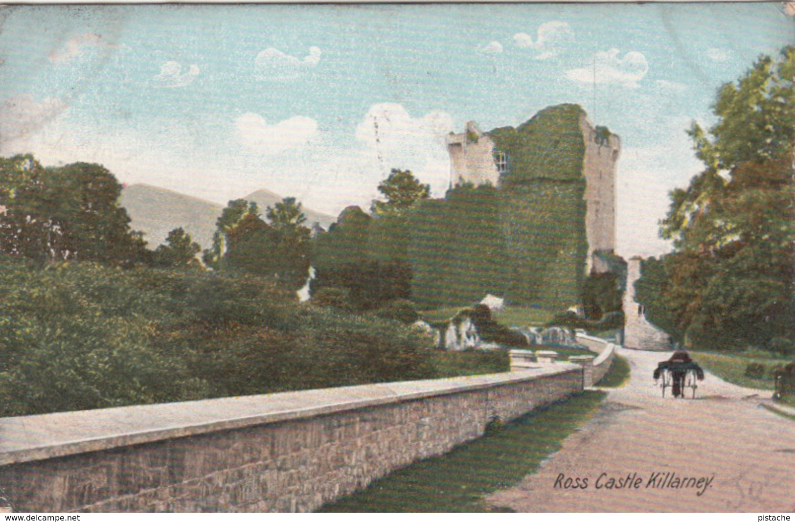 Vintage 1907 - Killarney Ireland Irlande - Ross Castle - By Lawrence Pub. Dublin - Stamp & Postmark - 2 Scans - Kilkenny