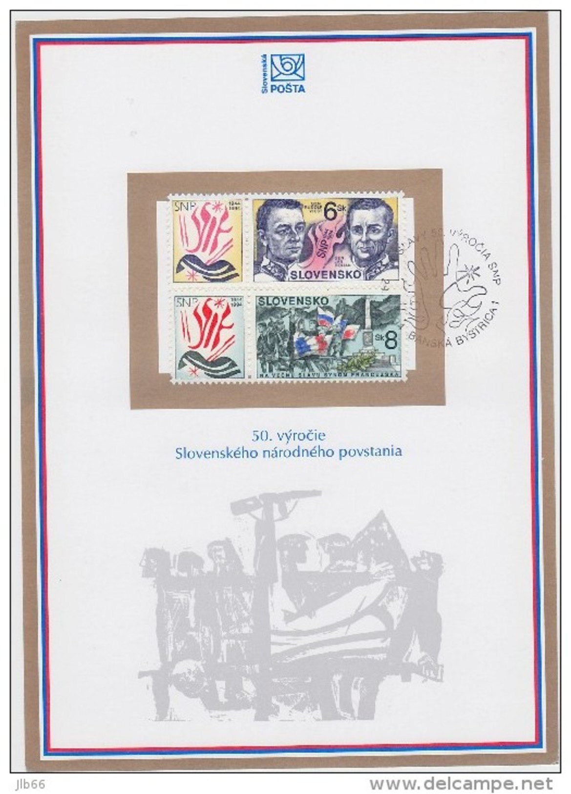 2 Feuillets Commémoratifs + Enveloppe Souvenir Soulèvement Slovaque 1944 Et Partisans Français - Autres & Non Classés