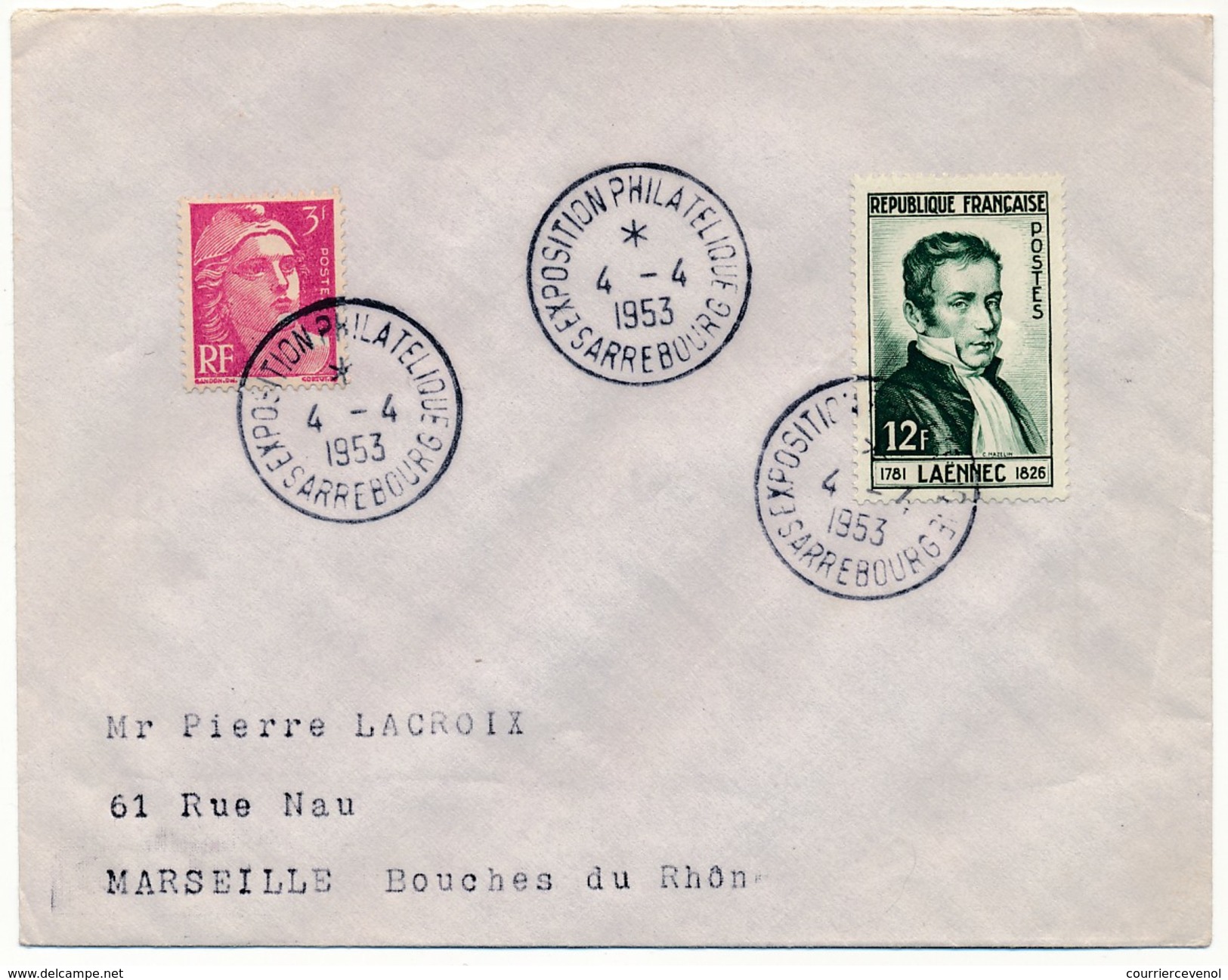 FRANCE => Env Scotem - Exposition Philatélique SARREBOURG 1953 - Commemorative Postmarks