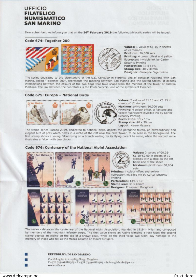 San Marino Brochures Issues 2018-2022 Juventus - Tintoretto - Comics - Europa Ancient Postal Routes - Pope John Paul II - Verzamelingen & Reeksen