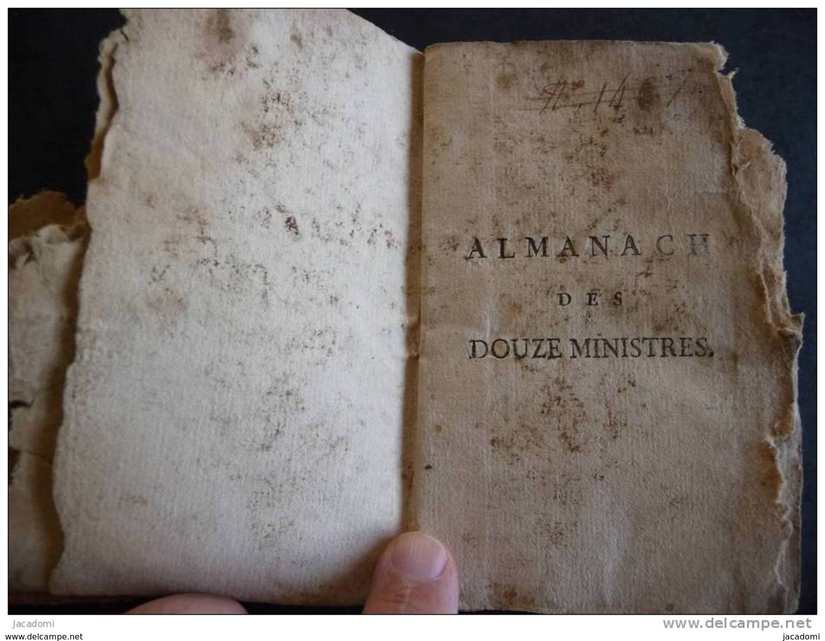 Almanach Des Douze Ministres, De 1790 (A Paris, Rue Saint André-des-Arts, Hôtel Châteauvieux, 9 Scans) - (501) - 1701-1800