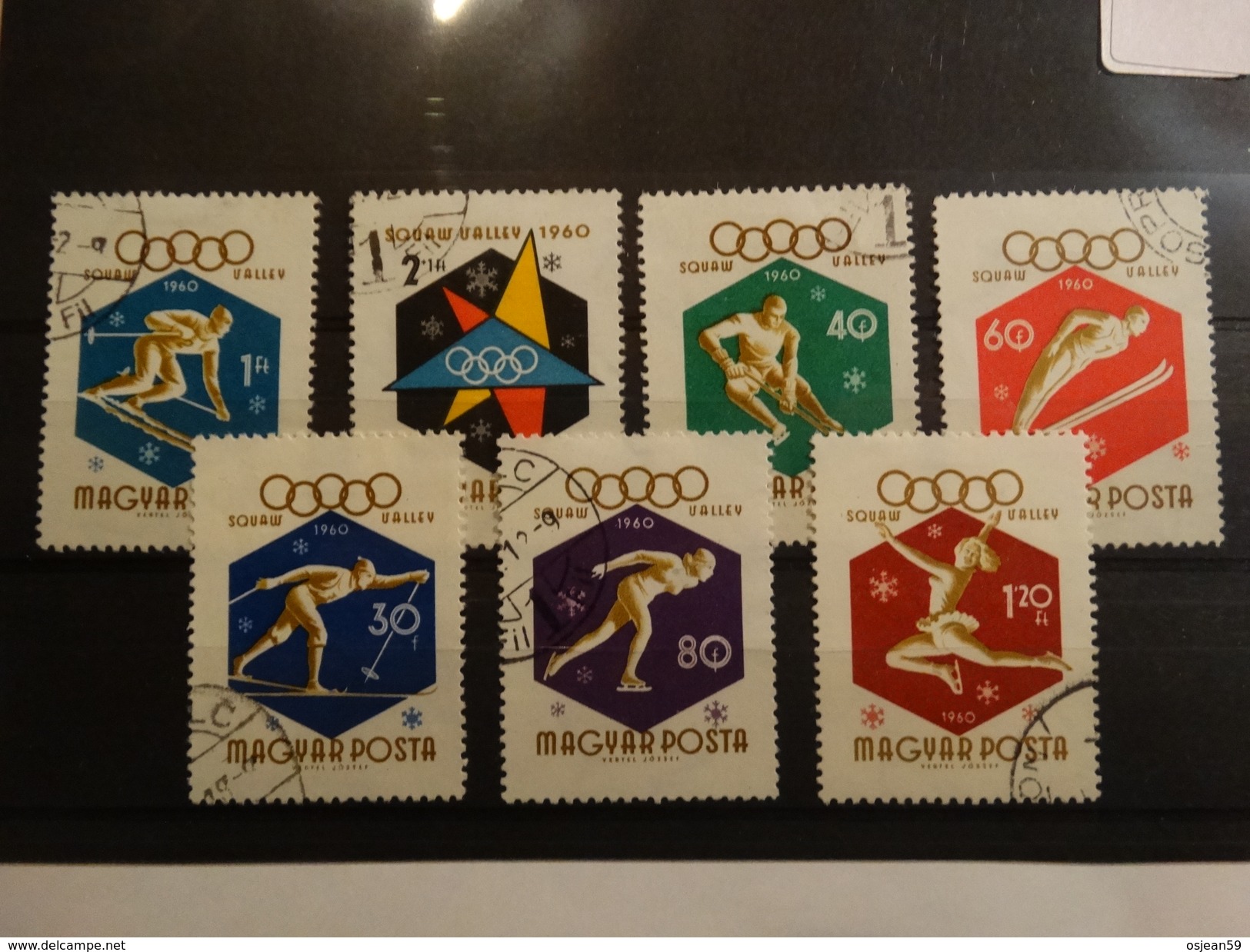 Hongrie-1960-Jeux Olympiques D'hiver à Squaw Valley - Yver Et Tellier 1353-1359 Oblitéré - Hiver 1960: Squaw Valley