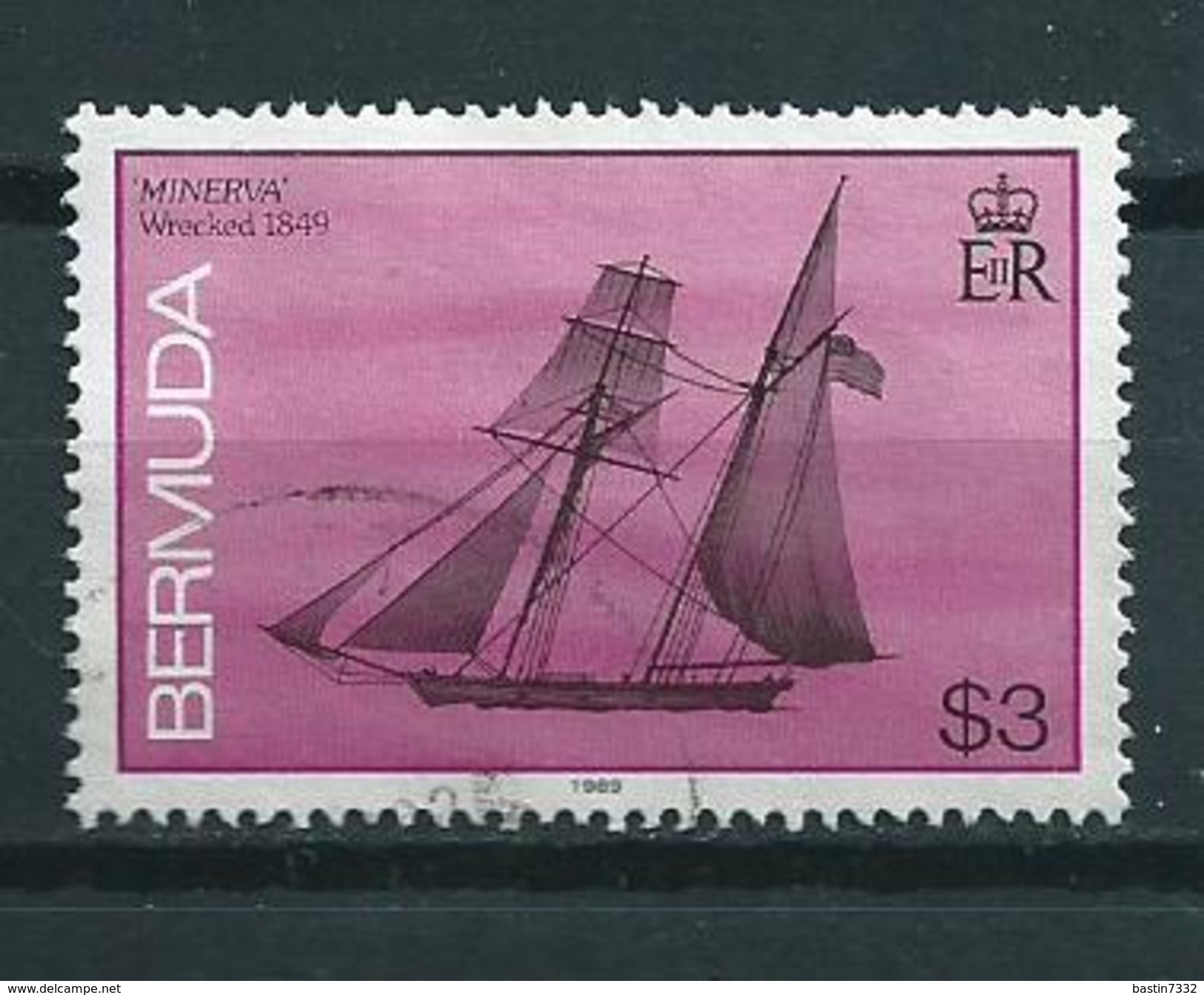 1989 Bermuda $3.00 Minerva,ship,boat Used/gebruikt/oblitere - Bermuda