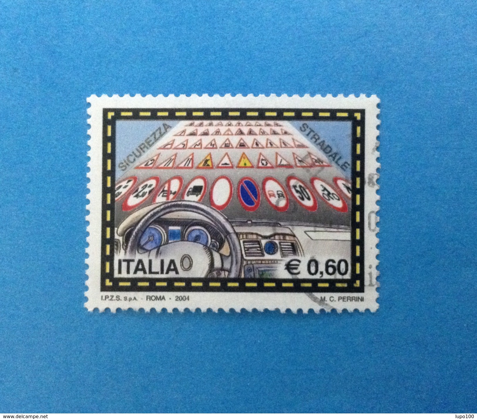 2004 ITALIA FRANCOBOLLO USATO STAMP USED - SICUREZZA STRADALE 0,60 - - 2001-10: Usati