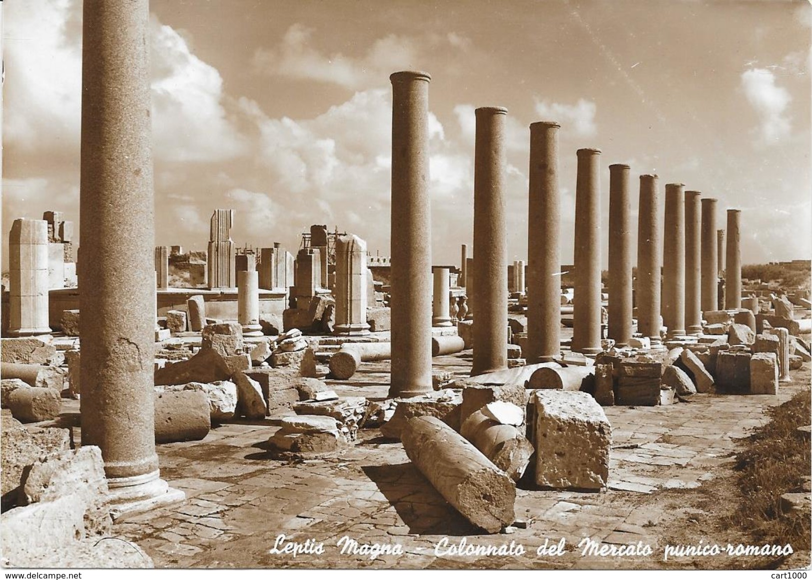 LIBIA LIBYA TRIPOLI LEPTIS MAGNA COLONNATO DEL MERCATO PUNICO-ROMANO NON VG. - Libië