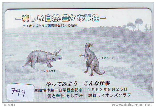 Télécarte Japon * DINOSAURUS * Dinosaurier * Dinosaur * Dino (799) Phonecard Japan * TK - Andere & Zonder Classificatie