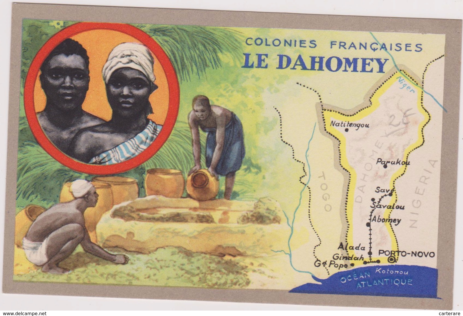 AFRIQUE,AFRICA,Dahomey , Devenu Bénin En 1975,empire Colonial Français,colonie,PUB AU DOS LION NOIR - Benin