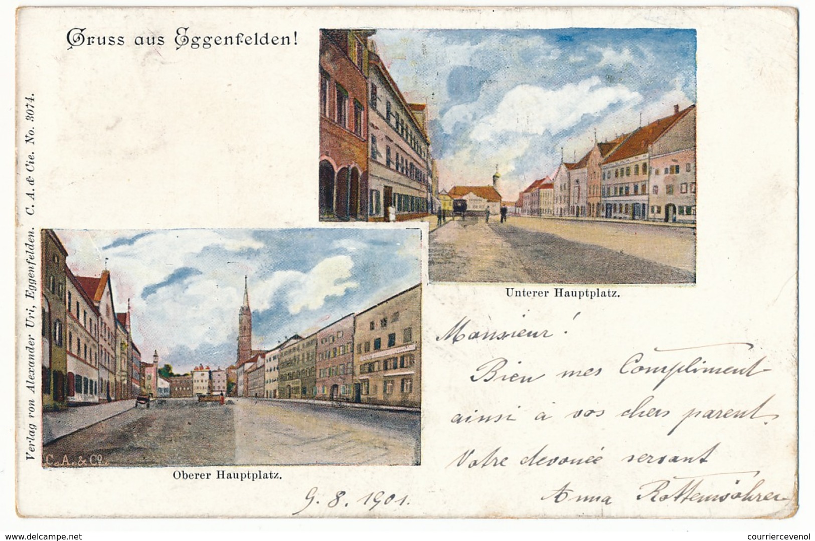 CPA - EGGENFELDEN (Bavière) - Gruss Aus Eggenfelden - Oberer Hauptplatz - Unterer Hauplatz - Eggenfelden