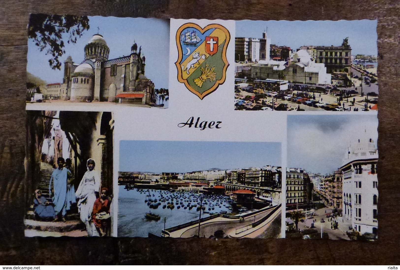 ALGERIE, ALGER, MULTI-VUES, NOTRE DAME D'AFRIQUE, PLACE DU GOUVERNEMENT, VIEILLE RUE, LA POSTE, RUE D'ISLY, LE PORT 1961 - Alger