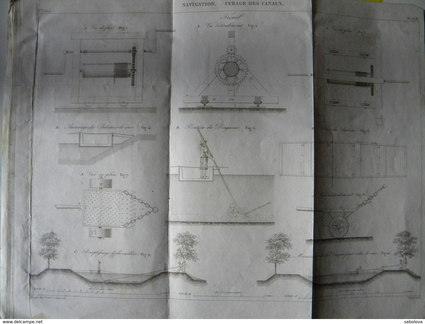 Curage Des Canaux Et Cours D'eau Navigation Gravure Adam Annales Des Ponts Et Chaussées - Travaux Publics