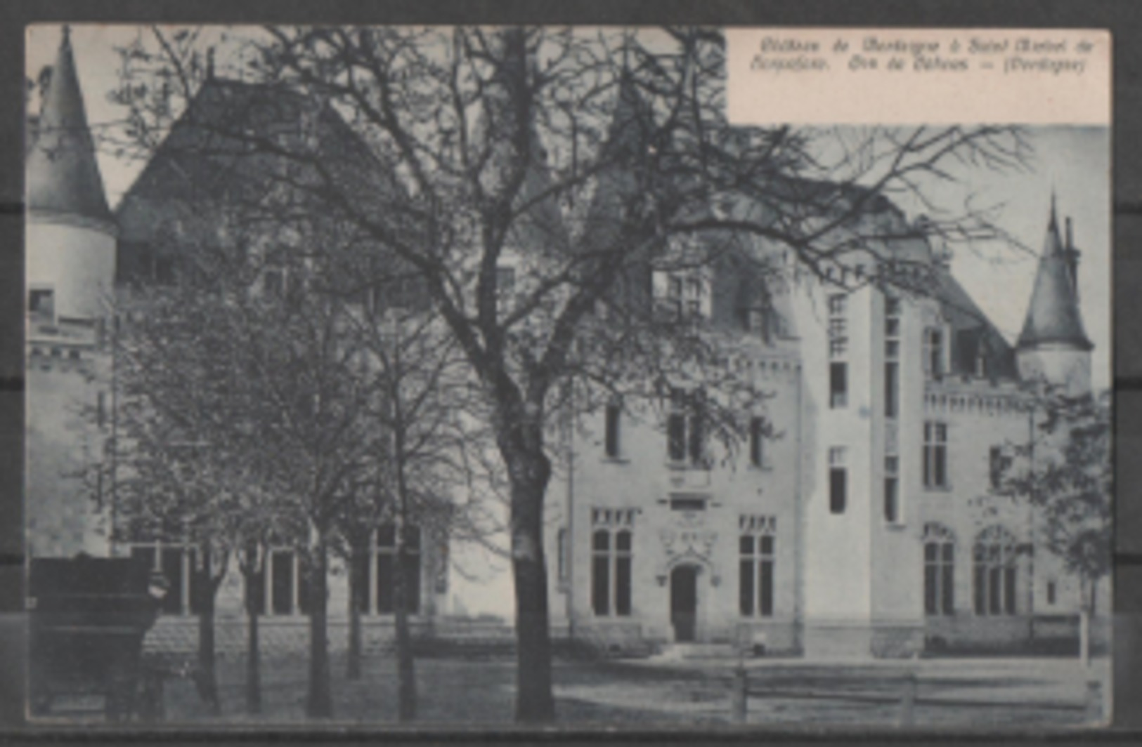 24   SAINT  MICHEL  DE  BONNEFARE  :  CHATEAU  DE  MONTAIGNE   .  (  2 SCANS R° V°  ) . - Sonstige & Ohne Zuordnung