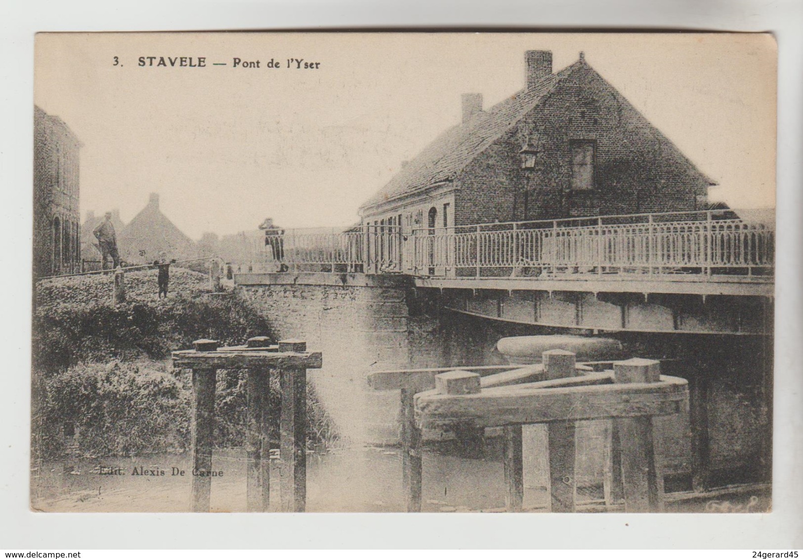 CPA ALVERINGEM (Belgique-Flandre Occidentale) - STAVELE : Pont De L'Yser - Alveringem